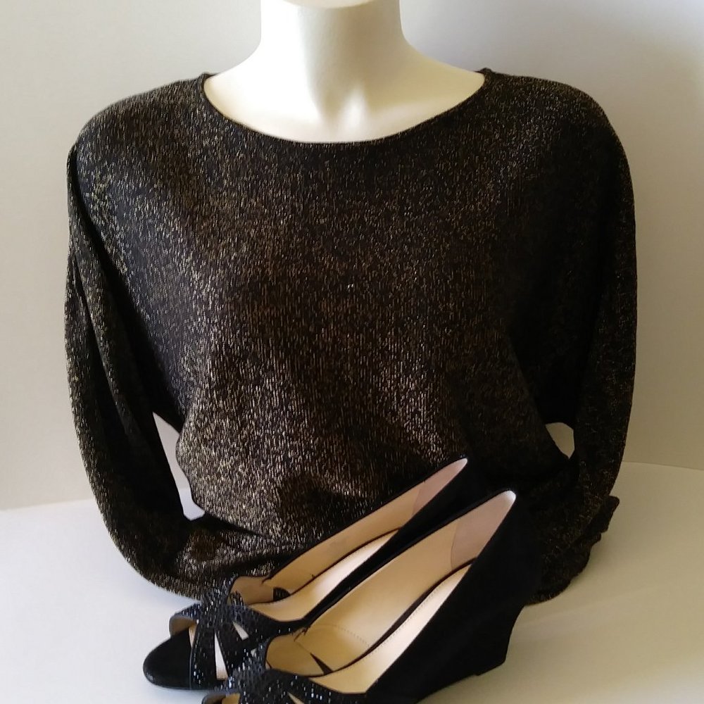 SOLD SOLD Michael Kors Gold Metallic Party Ready Tunic Top Large - Picture 6 of 16